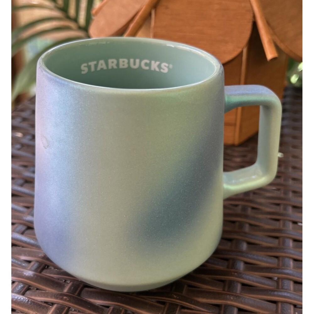 Starbucks 2021 Blue Green Aqua Ocean Shimmer Pearl Iridescent 14OZ Coffee Mug